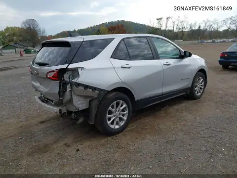 3GNAXFEV2MS161849 — 2021 Chevrolet Equinox, Задняя часть, фото до ремонта