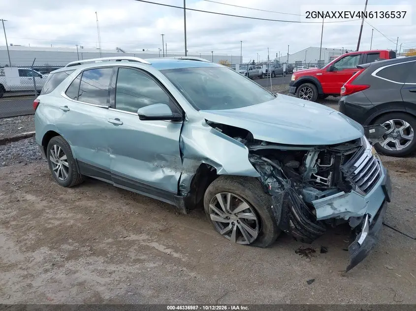 2022 Chevrolet Equinox Awd Premier VIN 2GNAXXEV4N6136537 фото 1