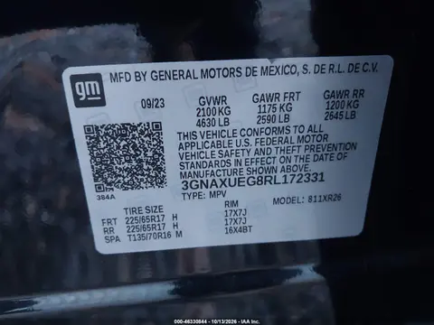 2024 Chevrolet Equinox Awd Lt VIN 3GNAXUEG8RL172331 фото 10