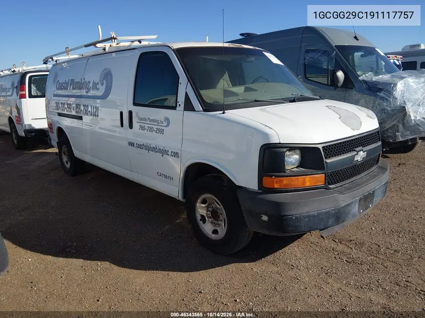 1GCGG29C191117757 — 2009 Chevrolet Express, фото 2 с аукциона IAAI, Естественный износ