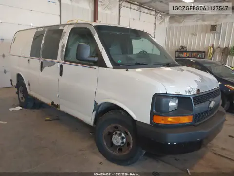 2010 Chevrolet Express 2500 Work Van VIN 1GCZGFBG0A1137547 фото 2