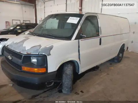 2010 Chevrolet Express 2500 Work Van VIN 1GCZGFBG0A1137547 фото 3