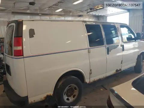 2010 Chevrolet Express 2500 Work Van VIN 1GCZGFBG0A1137547 фото 5
