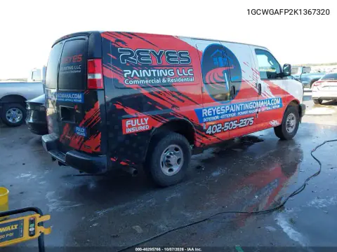 2019 Chevrolet Express 2500 Work Van VIN 1GCWGAFP2K1367320 фото 5