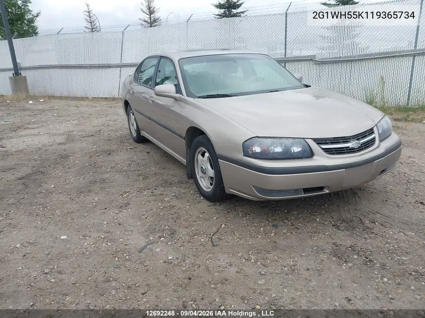 2001 Chevrolet Impala Ls VIN 2G1WH55K119365734 фото 2