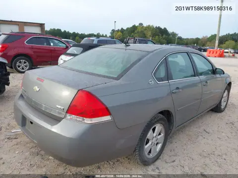2008 Chevrolet Impala Lt VIN 2G1WT58K989150316 фото 5