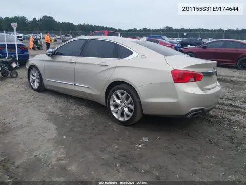 2014 Chevrolet Impala 2Lz VIN 2G1155S31E9174644 фото 3