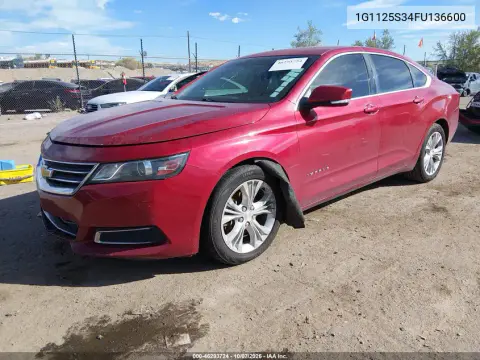 2015 Chevrolet Impala 2Lt VIN 1G1125S34FU136600 фото 2