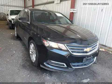 2G1105S3XJ9152893 — 2018 Chevrolet Impala, фото 2 с аукциона IAAI, Передняя часть слева