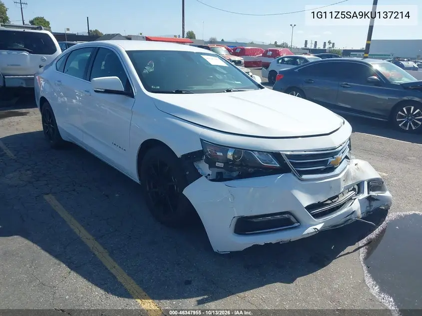 1G11Z5SA9KU137214 — 2019 Chevrolet Impala, фото 2 с аукциона IAAI, Не указано