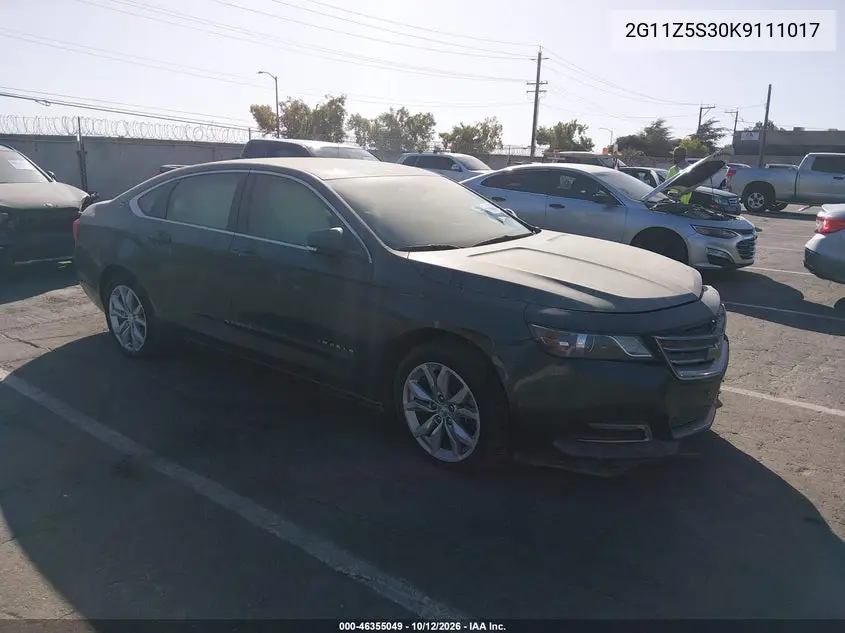 2019 Chevrolet Impala Lt VIN 2G11Z5S30K9111017 фото 1