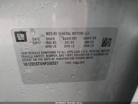2017 Chevrolet MALIBU 1LT VIN 1G1ZE5STXHF242521 фото 9
