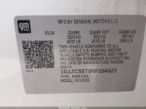 2024 Chevrolet Malibu Fwd 1fl VIN 1G1ZC5ST8RF164523 фото 9