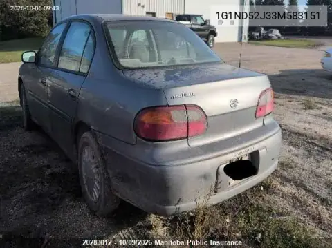 2003 Chevrolet Malibu V6 VIN 1G1ND52J33M583151 фото 3