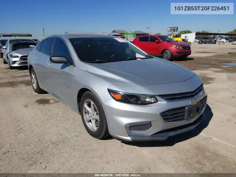 1G1ZB5ST2GF226451 — 2016 Chevrolet Malibu, Естественный износ, фото до ремонта