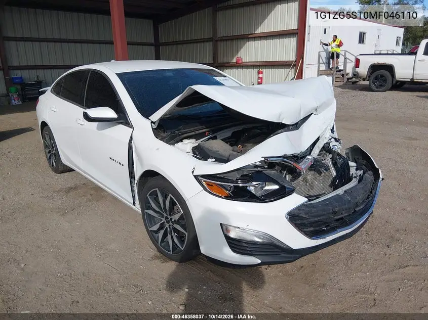 1G1ZG5ST0MF046110 Chevrolet Malibu 2021 — повреждение Передняя часть, фото до ремонта