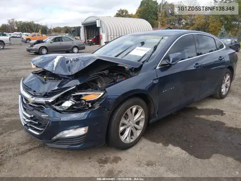 2022 Chevrolet Malibu Fwd Lt VIN 1G1ZD5ST8NF138348 фото 2