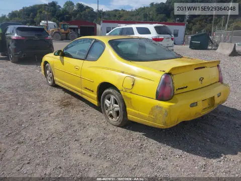 2002 Chevrolet Monte Carlo Ls VIN 2G1WW15E929364048 фото 3