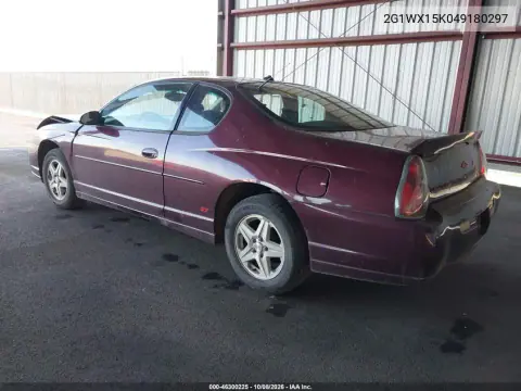2004 Chevrolet Monte Carlo Ss VIN 2G1WX15K049180297 фото 4