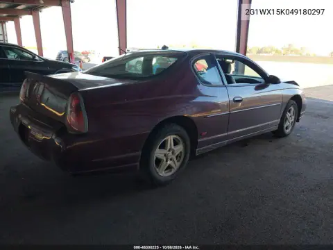2004 Chevrolet Monte Carlo Ss VIN 2G1WX15K049180297 фото 5