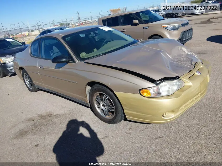 2G1WW12E049207922 — 2004 Chevrolet Monte Carlo, фото 2 с аукциона IAAI, Не указано