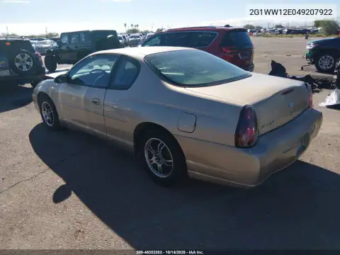 2G1WW12E049207922 — 2004 Chevrolet Monte Carlo, фото 4 с аукциона IAAI, Не указано
