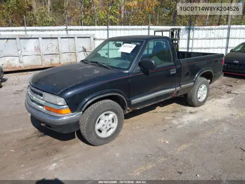 1GCDT14W8YK204526 — 2000 Chevrolet S-10 Pickup, фото 3 с аукциона IAAI 19.10.2026, Естественный износ