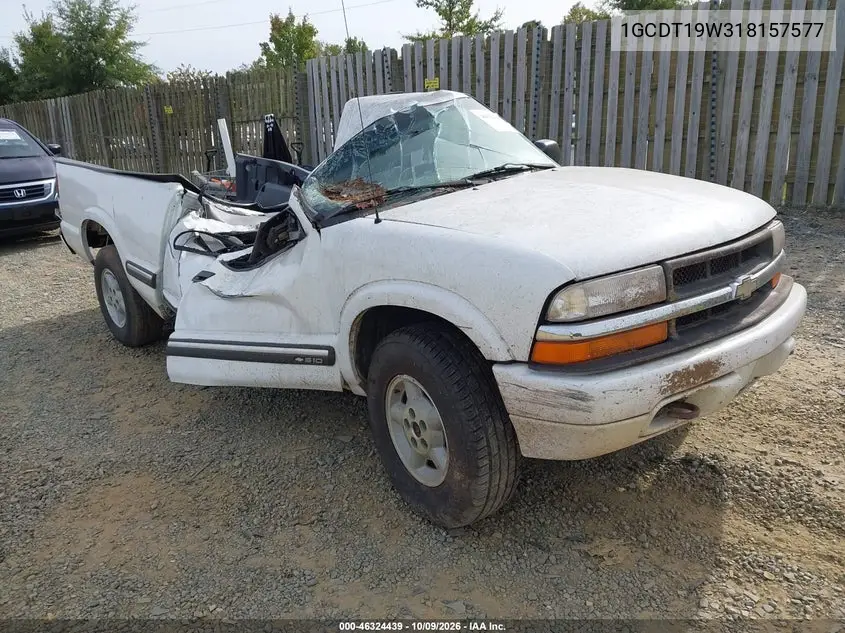 2001 Chevrolet S-10 Ls VIN 1GCDT19W318157577 фото 1