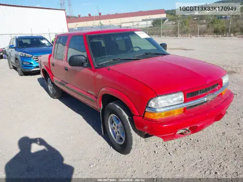 2003 Chevrolet S-10 Ls VIN 1GCDT13X33K170949 фото 2