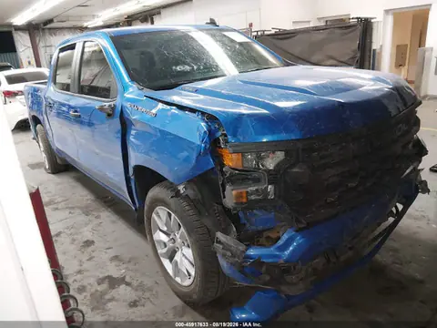 1GCPKBEK6SZ248671 — 2025 Chevrolet Silverado 1500 4WD Short Bed Custom, Передняя часть (Front End), фото до ремонта