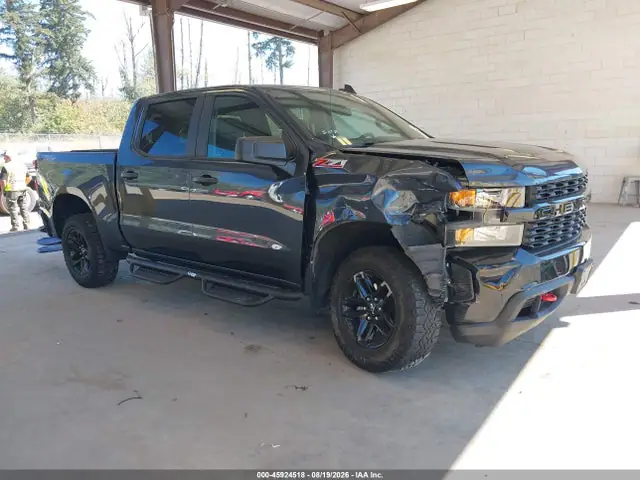 1GCPYCEF2MZ379123 Chevrolet Silverado 1500 Custom Trail Boss 2021 — повреждение Передняя часть справа, фото до ремонта
