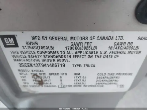 2004 Chevrolet Silverado 1500 Z71 VIN 2GCEK13T941406719 фото 10