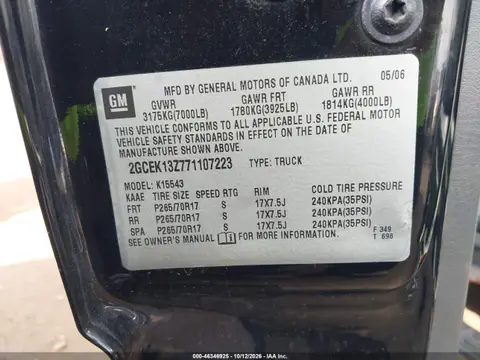 2007 Chevrolet Silverado 1500 Classic Lt1 VIN 2GCEK13Z771107223 фото 10