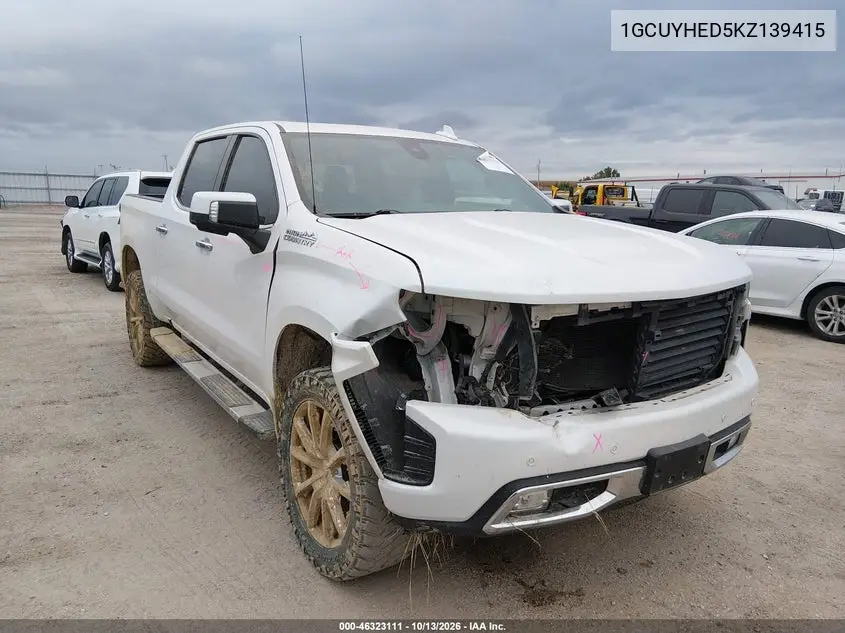 1GCUYHED5KZ139415 — 2019 Chevrolet Silverado, фото 2 с аукциона IAAI, Передняя часть