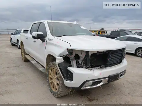 1GCUYHED5KZ139415 — 2019 Chevrolet Silverado, Передняя часть, фото до ремонта