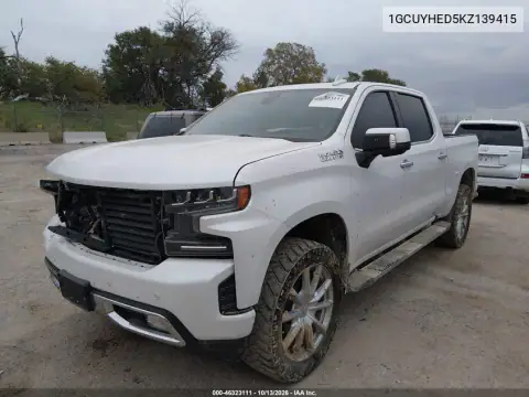 1GCUYHED5KZ139415 — 2019 Chevrolet Silverado, фото 3 с аукциона IAAI, Передняя часть