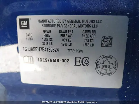 2014 Chevrolet SONIC LS VIN 1G1JA5EH7E4139824 фото 8