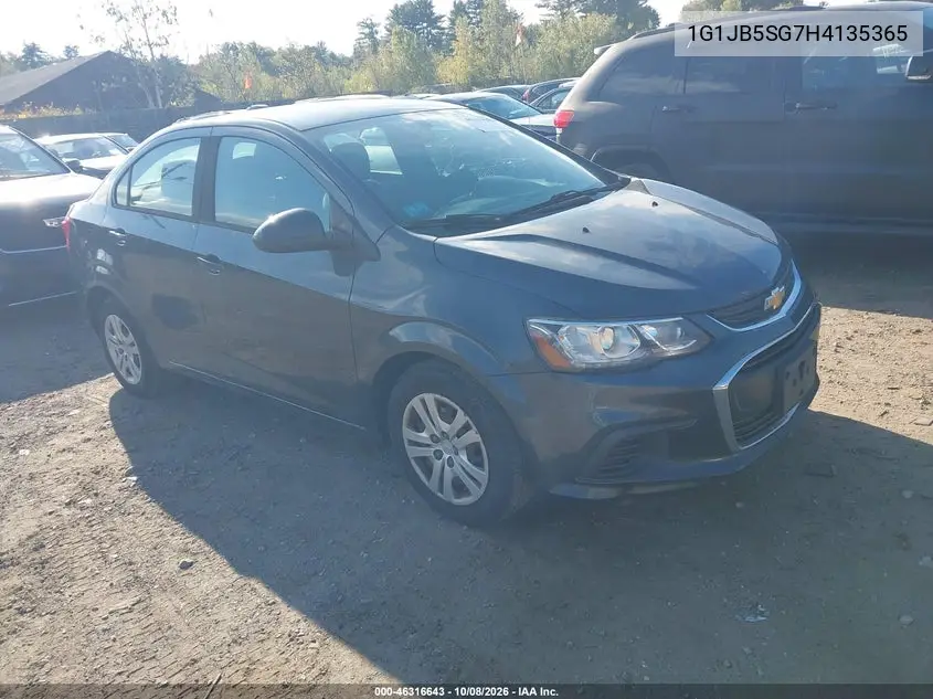 2017 Chevrolet Sonic Ls Auto VIN 1G1JB5SG7H4135365 фото 2