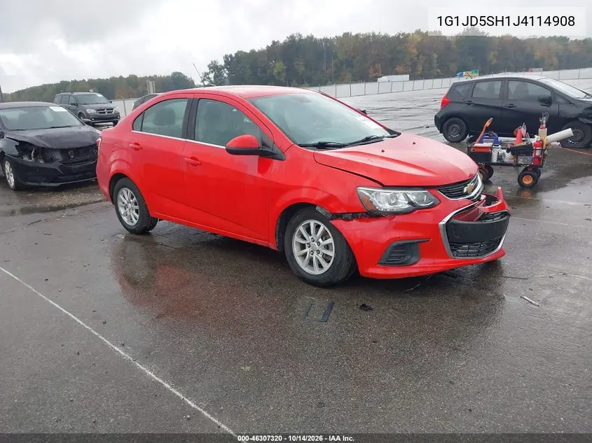 1G1JD5SH1J4114908 — 2018 Chevrolet Sonic, фото 2 с аукциона IAAI, Передняя часть