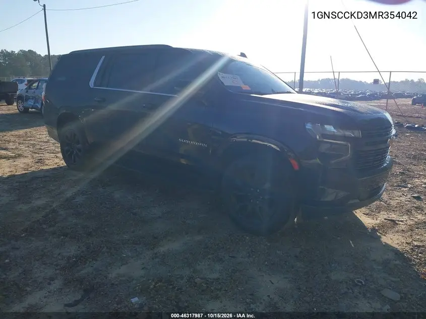 1GNSCCKD3MR354042 — 2021 Chevrolet Suburban, фото 2 с аукциона IAAI, Левый бок