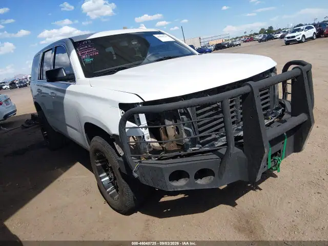 1GNSKFEC6JR121984 — 2018 Chevrolet Tahoe Commercial Fleet, Передняя часть (Front End), фото до ремонта