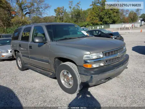 1GNEK13Z93J196820 — 2003 Chevrolet Tahoe, Естественный износ, фото до ремонта