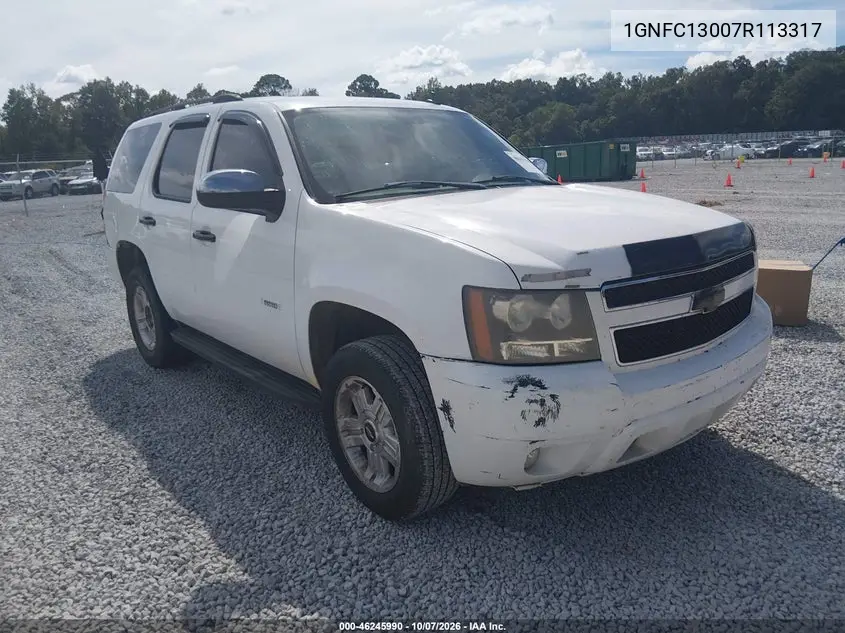 2007 Chevrolet Tahoe Lt VIN 1GNFC13007R113317 фото 1