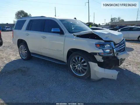 1GNSKCKC1FR236342 — 2015 Chevrolet Tahoe, Передняя часть, фото до ремонта