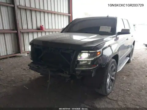 1GNSKCKC1GR203729 — 2016 Chevrolet Tahoe, фото 3 с аукциона IAAI, Передняя часть