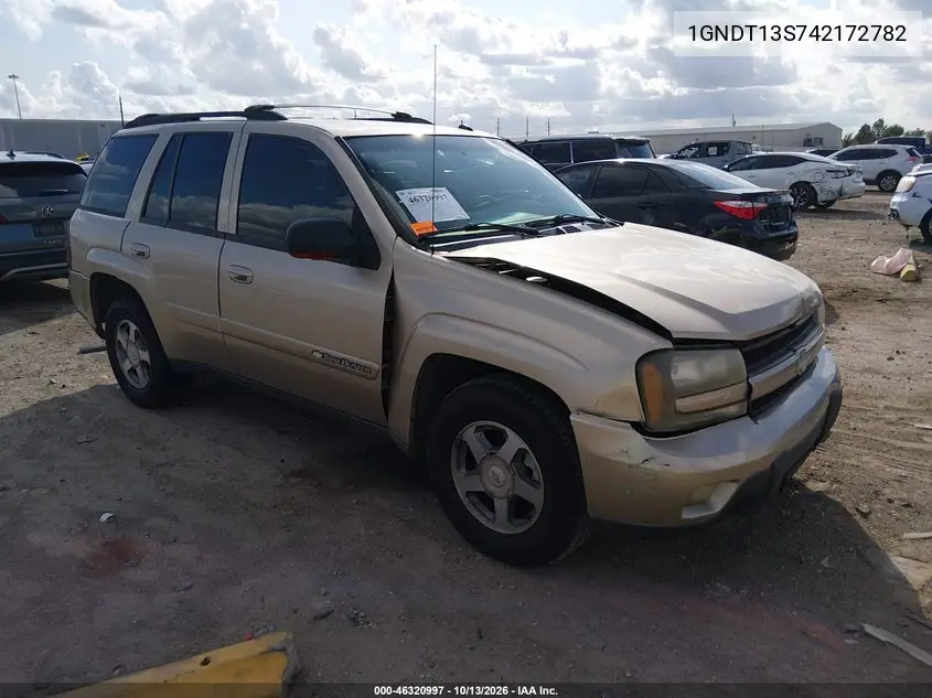 1GNDT13S742172782 — 2004 Chevrolet TrailBlazer, фото 2 с аукциона IAAI, Передняя часть