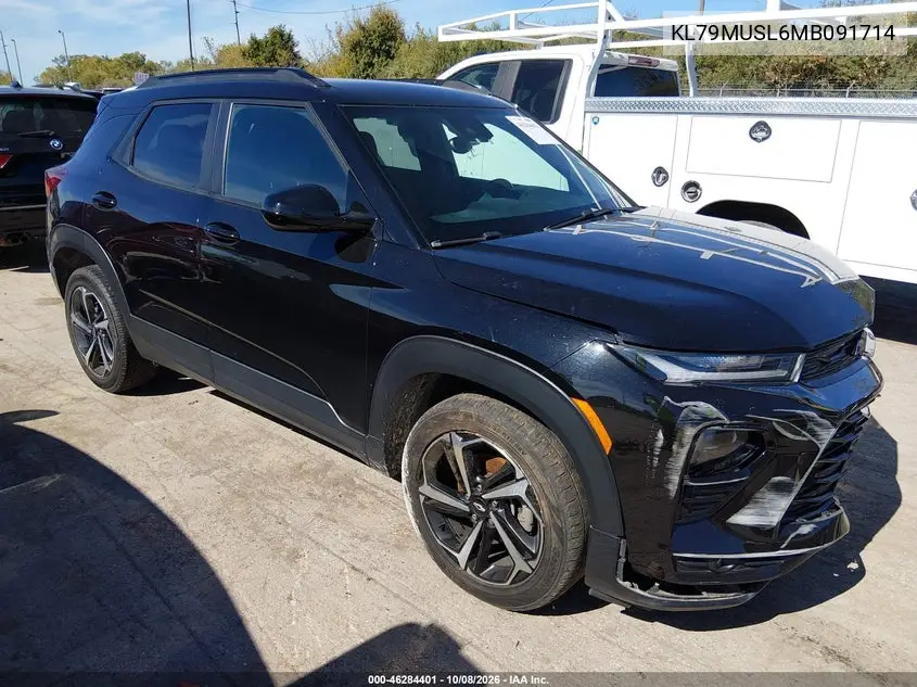 2021 Chevrolet Trailblazer Awd Rs VIN KL79MUSL6MB091714 фото 1