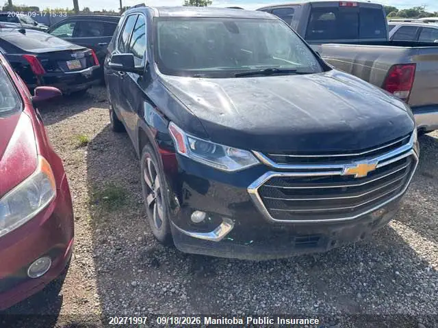 1GNEVHKW9KJ180526 — 2019 Chevrolet Traverse LT, Град (Hail), фото до ремонта