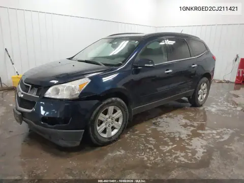 2012 Chevrolet Traverse 1Lt VIN 1GNKRGED2CJ211421 фото 2