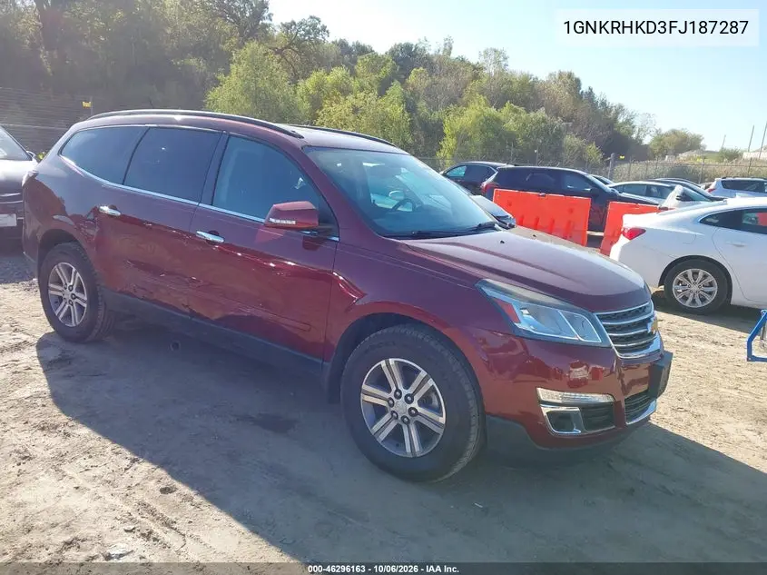 2015 Chevrolet Traverse 2Lt VIN 1GNKRHKD3FJ187287 фото 2